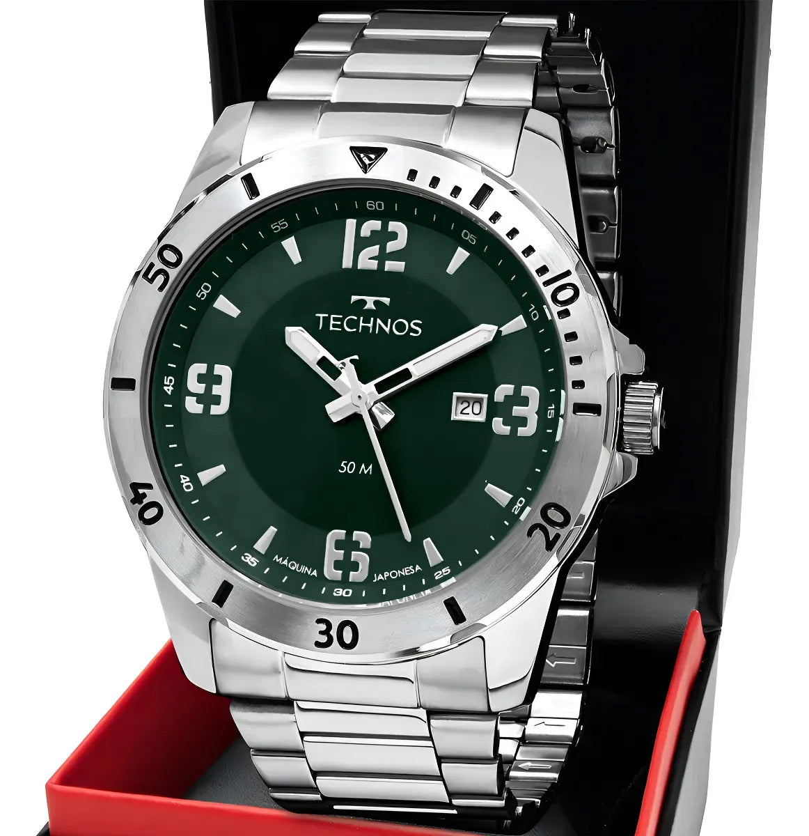 Relógio Technos Masculino Prateado Militar